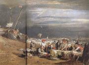 Joseph Mallord William Turner Fishmarket on thte beach (mk31) oil painting reproduction